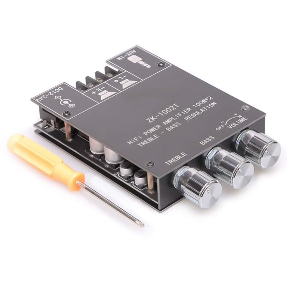 100W power amplifier board, featuring high and low frequency adjustment functions, with DC 9 - 24 volt power supply