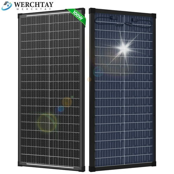 100Watt Bifacial Solar Panel 12V Mono Home PV Power Off-Grid Boat Power Werchtay.