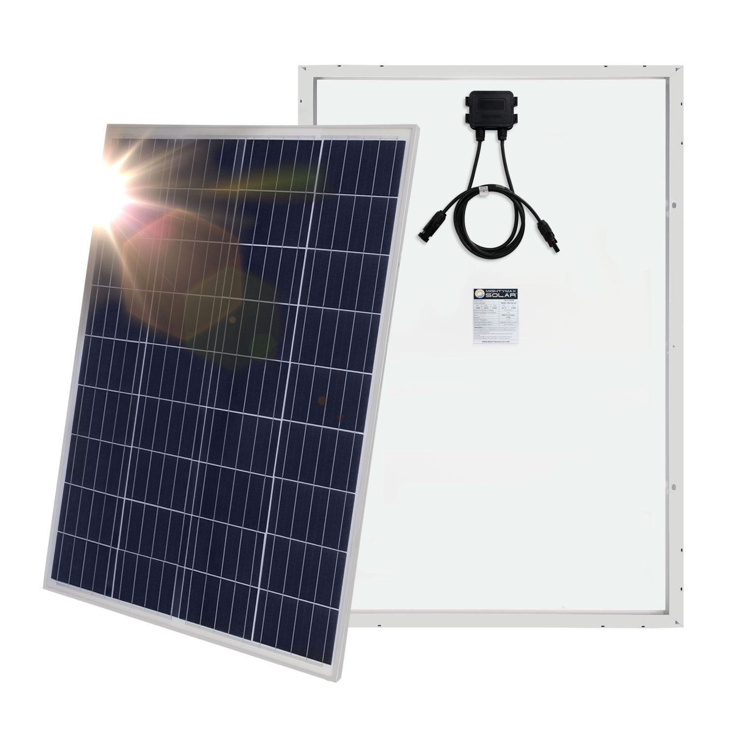 Grape Solar 100W Polycrystalline Solar Panel – High Efficiency, MC4 Connectors, Weather Resistant
