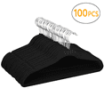 thumbnail image 1 of 100X 360 Degree Non Slip Velvet Clothes Suit/Shirt/Pants Hangers Black, 1 of 7