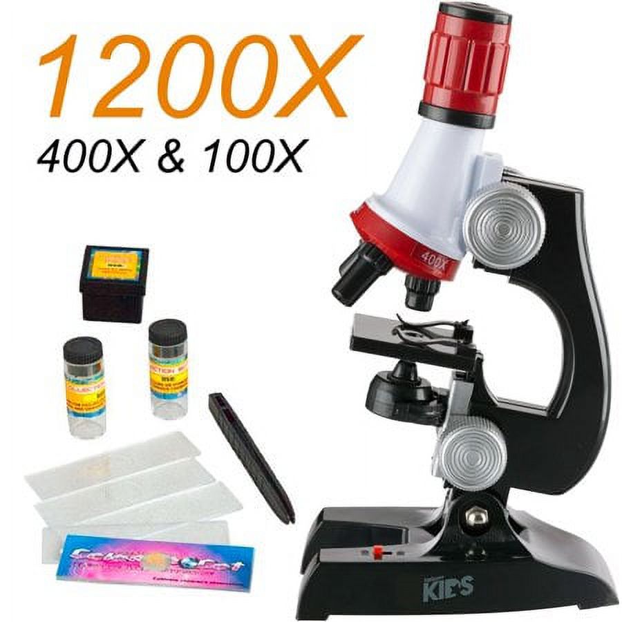 100X, 400x, and 1200x Magnification Science LED Microscope kit for Kids,Beginner Microscope kit,Educational Toys&Gifts - image 1 of 5