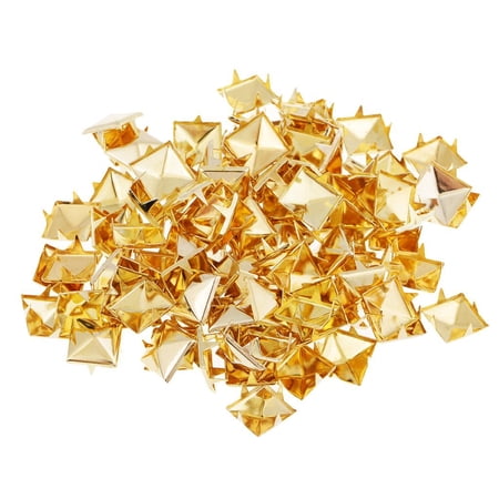 100X Fashion Studs Rivets Square Sewing , en Golden