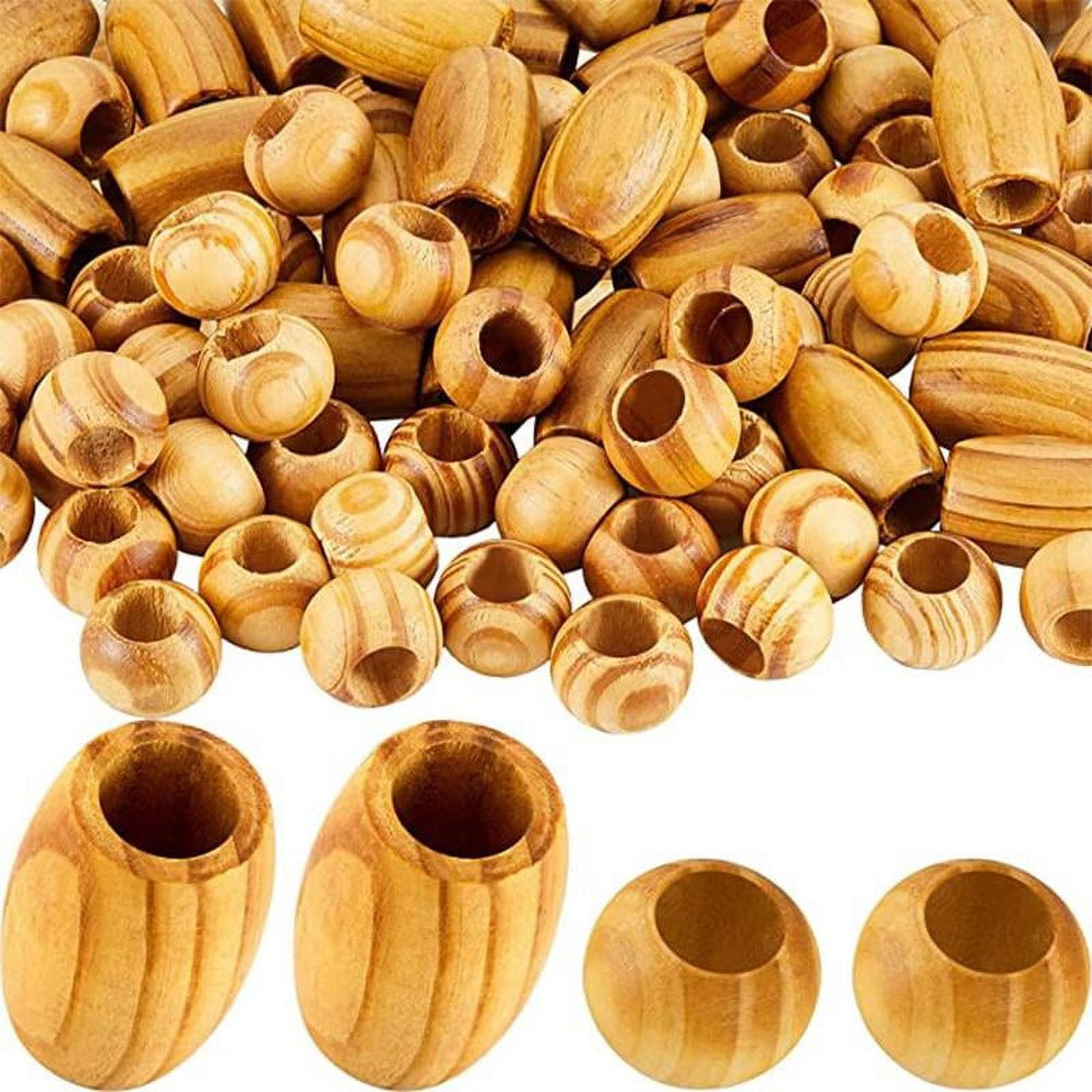  50 Pieces 3/4 Inch Blue Wood Beads Large Hole Wooden Macrame  Beads for Macrame Crafts, Wood Beads Bulk with 10mm Hole for Garlands Home  Decor : Arts, Crafts & Sewing