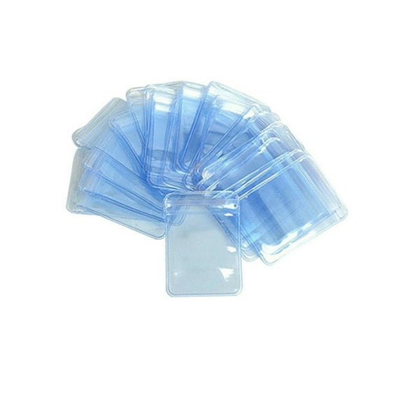 100X PVC Plastic Grip Seal Bag Jade Jewelry Ring Storage Pouch