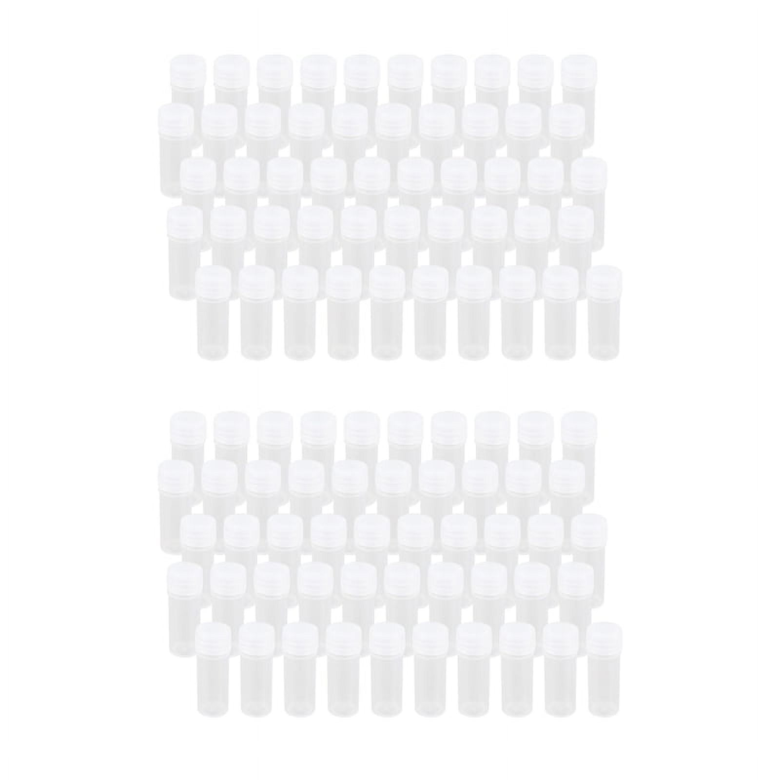 100X Plastic Sample Bottle 5Ml Test Tube Lab Small Vial Storage ...