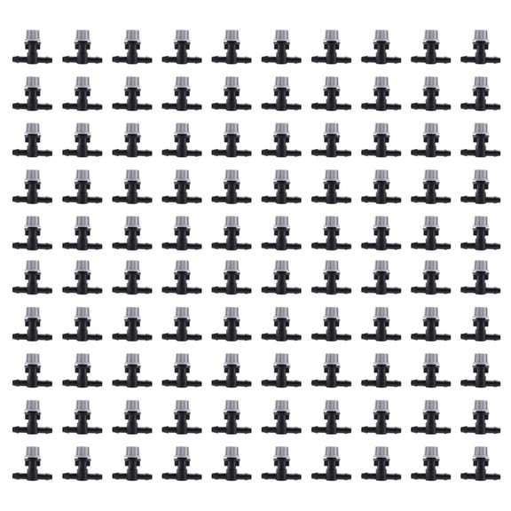 100X Water Fog Misting Nozzle Gardening Water Cooling System Greenhouse Plants Sprinkler Head Sprayer Nozzle,100 x Misting Sprinkler Nozzles,Gray&Black