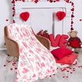 thumbnail image 1 of 100X130Cm Red Throw Blanket Red Pink Heart Valentine'S Day Blanket Romantic Red Flannel Blanket,Valentine'S Day Decorations Warm Bed And Sofa Blanket Soft And Comfortable The Choice For Lovers, 1 of 6