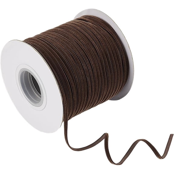 100Yards Coconut Brown Velvet Ribbon 1/8 Inch Wide Vintage Narrow Ribbon for Christmas Decorations Gift Wrapping Flower Bouquet Wreath Decorations