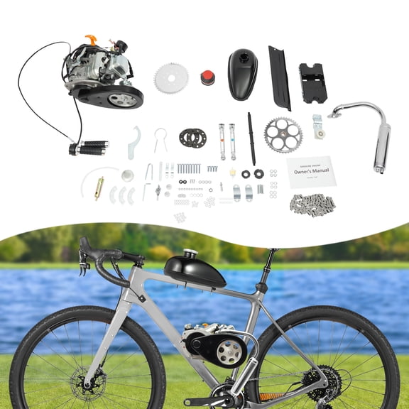 100cc 4 Stroke Bicycle Engine Kit 3.5HP Gas Motorized Bike Motor 31MPH with Electronic Ignition for 26-28" Mountain Road Bikes