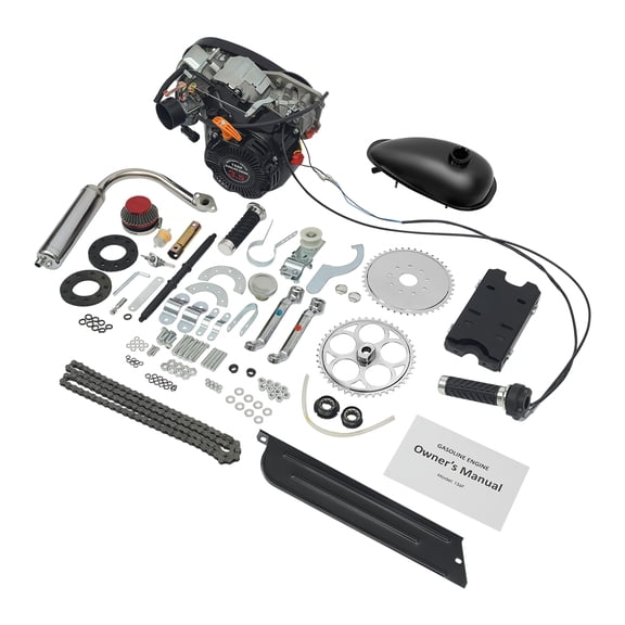 100cc 4-Stroke Gas Engine Kit 44T Chain Drive, 3.5HP 3600RPM, Aluminum & Cast Iron, 0.52Gal Tank, 31MPH, for Bicycle Motorized Conversion, DIY Moped Motor