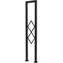 100cm/3.3ft Hand Rails for Outdoor Steps, U Shaped Stair Handrails for Indoor Stairs, Non-Slip Stair Railing Industrial Wrought Iron Railing (Black, Rhombic)