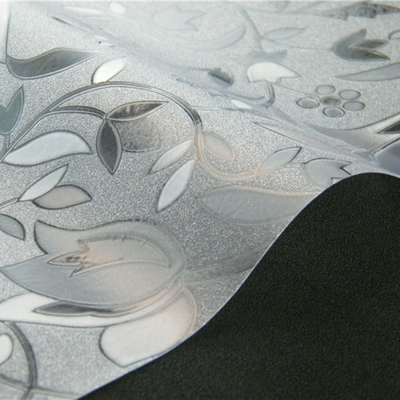 100cm-400cm PVC Glass Privacy Film Frosted Glass Window Film Static Cling Blocking Removable Translucent Decoration Sticker 30cm*2m Smile Home