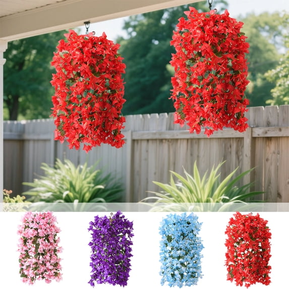 100cm Artificial Bougainvillea Hanging Flowers with Fuller Blooms, Realistic Nylon Vines for Porch Balcony & Outdoor Decor, 1PC Set in Multiple Colors