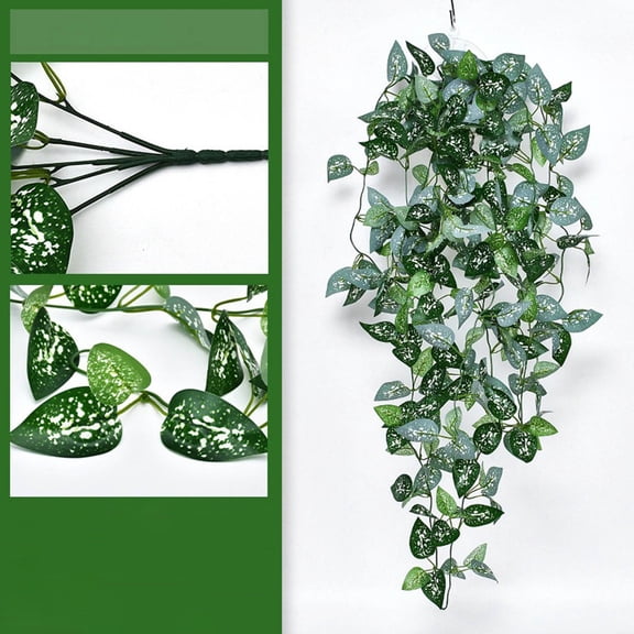 100cm Artificial Green Wall Hanging Vine with 168 Leaves, Realistic Plastic Indoor Plant Decor for Home, Apartment, Stairwell