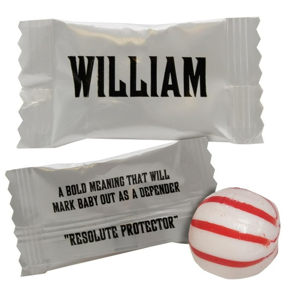 100count William Personalized Name Peppermints Individually Wrapped for William Named Person's Party