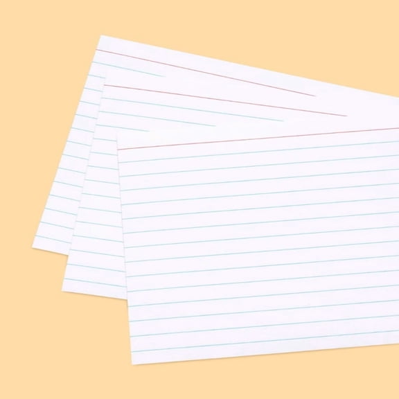 100ct 4" x 6" Ruled Index Cards White  College Rule, , 72 lb, Paper Basics, 4x6 Note Card Size