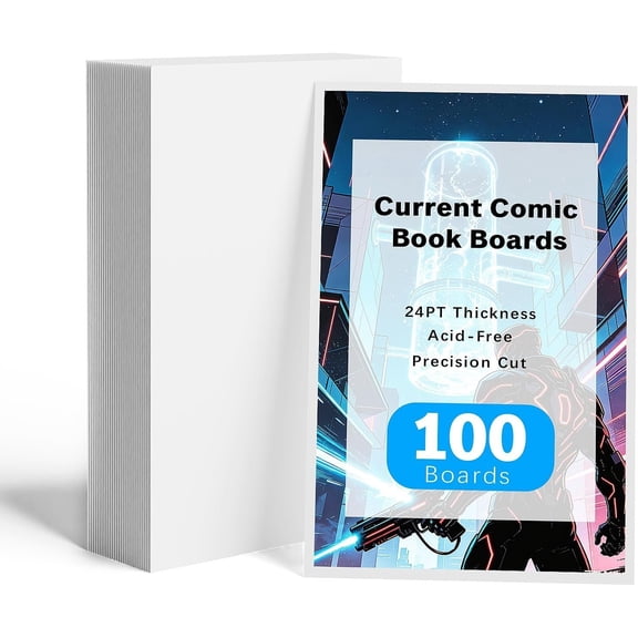 100ct Current Comic Backing Boards - 24PT Acid-Free Rigid Protector Sheet