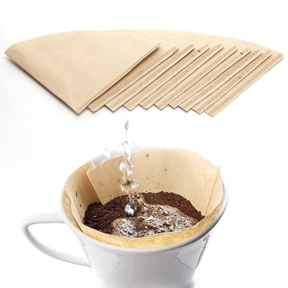 100ct Disposable Unbleached Coffee Filters Pour Over Ground Brew Leaf Tea Brewer