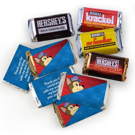 100ct Kid's Birthday Party Favors Mini Wrappers for Hershey's Miniatures (100 Pcs) - Dog - Candy Not Included