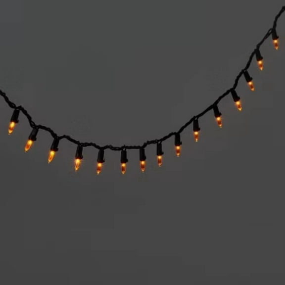 100ct LED Smooth Halloween Mini String Lights Orange - Hyde and EEK! Boutique
