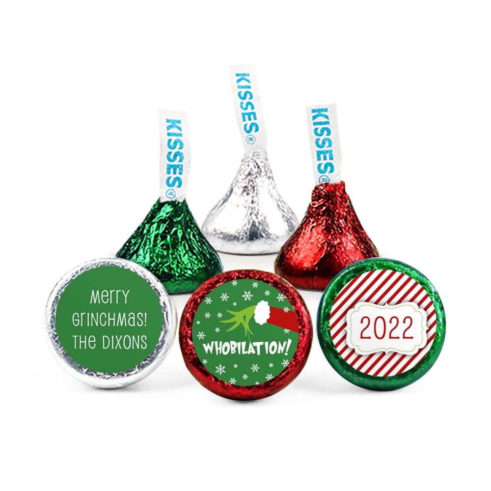 Christmas Candy Kisses With Stickers - 85 Count Milk Chocolate, Bulk Holiday Candy, No Assembly