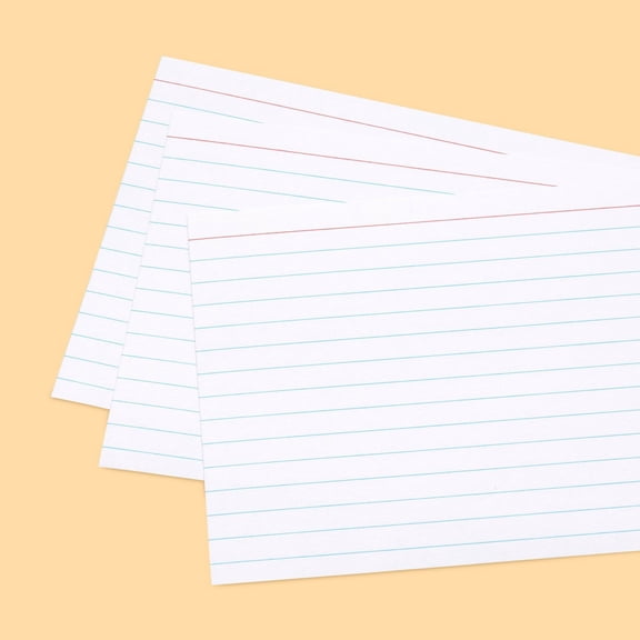 100ct 4" x 6" Ruled Index Cards White College Rule, Uncoated, 72 lb, Paper Basics, 4x6 Note Card Size
