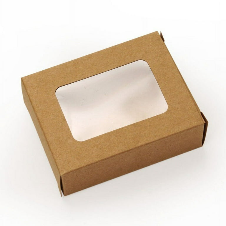 100ea - 3-1/2 X 2-3/4 X 1-1/8 Kraft Soap Box W/Window by Paper Mart