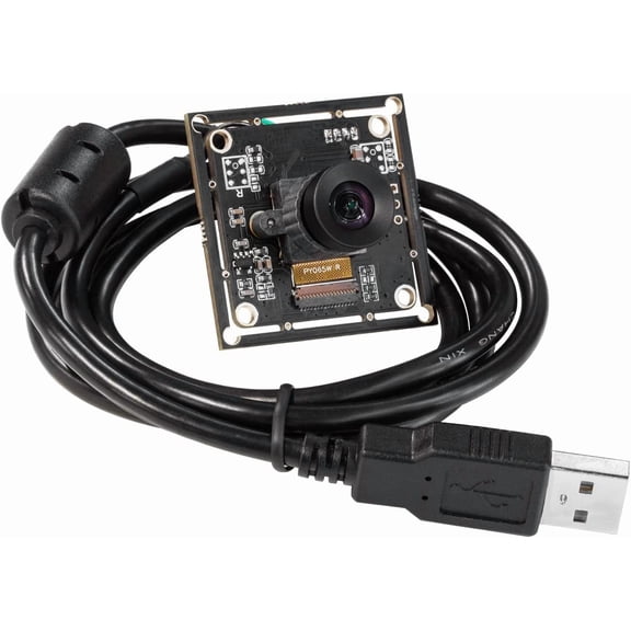 100fps Mono Global Shutter USB Camera, 720P OV9281 UVC Webcam Module with Low Distortion M12 Lens Without Microphones, for Computer, Laptop, Android and Raspberry Pi