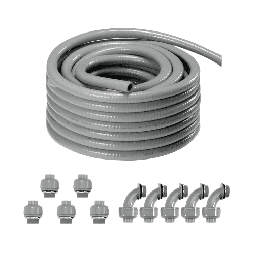 100ft 1/2" Flexible Electrical Conduit PVC Liquid Tight Non-Metallic