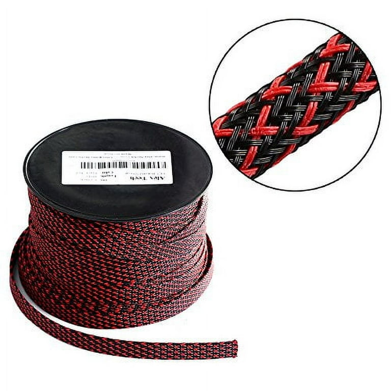 25ft - 1.5 inch PET Expandable Braided Sleeving – Blackbred – Alex Tech  Braided Cable Sleeve