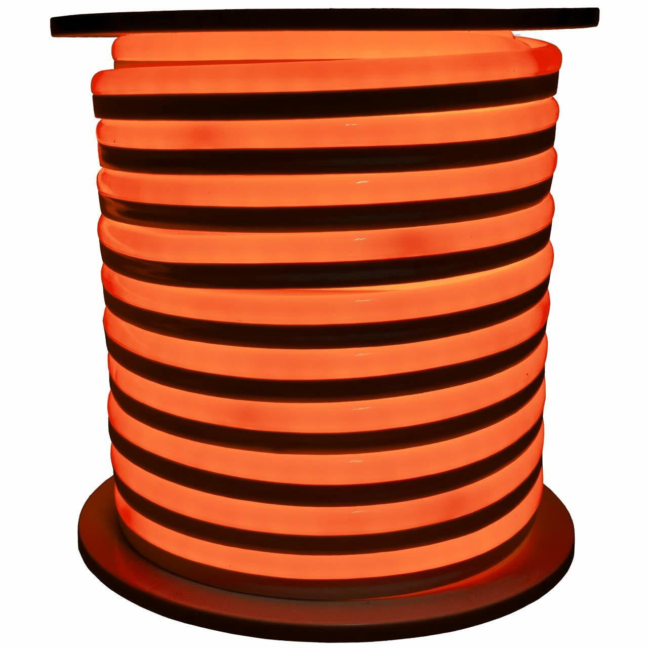 100ft Orange LED Neon Rope Light Strip 110V Outdoor Indoor Holiday ...