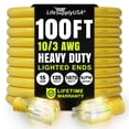 thumbnail image 1 of 100ft Outdoor/Indoor Extension Cord 10/3 Gauge Ultra Heavy Duty 3 Prong SJTW, Waterproof, Flexible Cold-Resistant Long Power Cord,15A 125V 1875W, Yellow by LifeSupplyUSA, 1 of 10