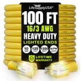 thumbnail image 1 of LifeSupplyUSA 100FT Yellow Extension Cord 16/3 Gauge, Heavy Duty 3 Prong Power Cord, Waterproof, Flexible, SJTW, 10A 125V 1250W - For Indoor/Outdoor, 1 of 10