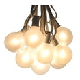 thumbnail image 1 of 100ft Outdoor String Lights G50 Globe - White Pearl Bulbs with White Cord - Patio Deck Wedding Party Decor, 1 of 7
