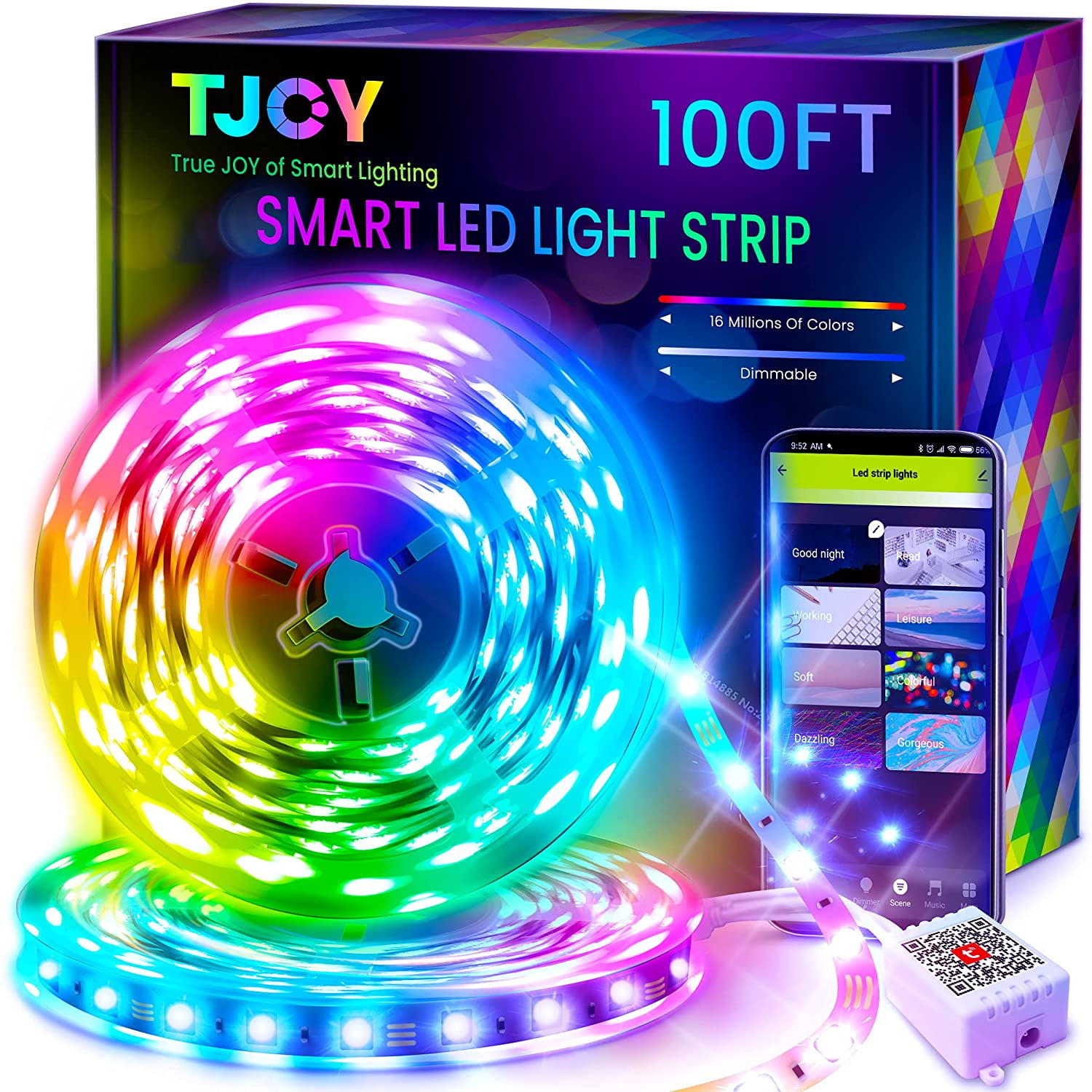  Tasmor Led Strip Lights Sync to Music, 65.6ft 5050 RGB Light  Color Changing with Music IP65 Waterproof LED Rope Light with Controller  for Home, Room, Bar, Party : Musical Instruments