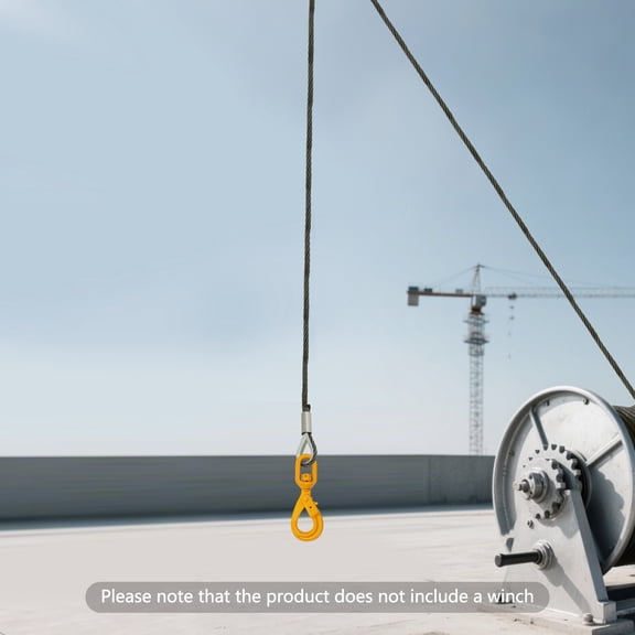 100ft Steel Winch Cable, Wire Rope with Swivel Self-Locking Hook,Wire Rope Winch Cable