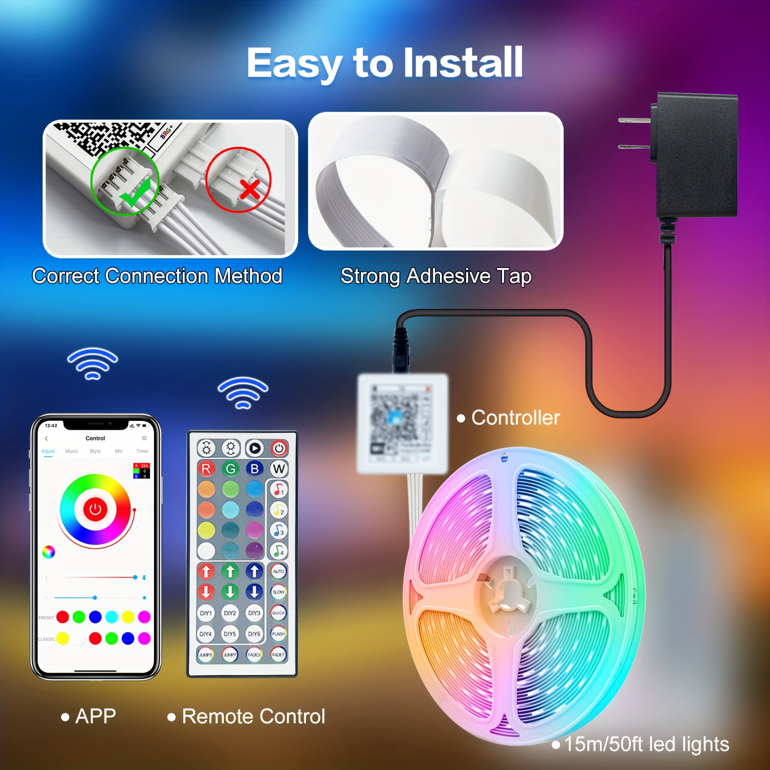 100ft WiFi Smart LED Strip Lights, Works with Alexa & Google Home, App ...
