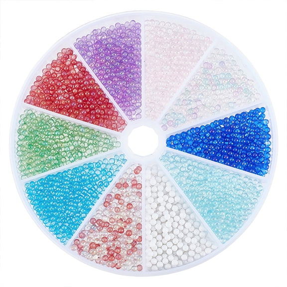 100g 13mm Glass Beads No Hole - Colorful UV Resin Beads for Resin Crafting and Nail Arts - 10 Colors DIY