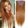 thumbnail image 1 of 100g 14inch Copper Red Straight Clip in Human Hair Extensions, 1 of 7