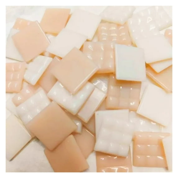 100g/3.5oz(approx.35pcs) Mosaic Quartz Tiles 2cm/0.78in Square Tile 0.4cm/0.15in Thickness DIY Craft Materials Mixed Color