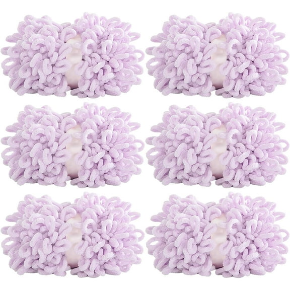 100g 9m 12pack Bulky Loop Yarn for Finger Knitting Soft,Off The Hook Loop Yarn,No-Needle Craft Chenille Yarn for Crocheting, Hand-Knitting Yarn