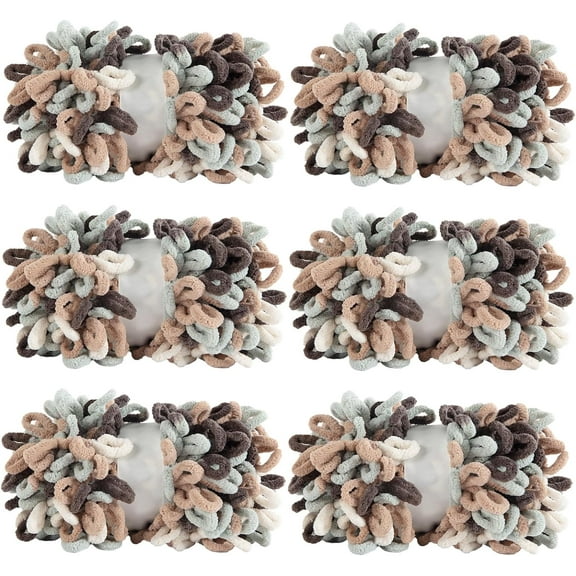 100g 9m 12pack Bulky Loop Yarn for Finger Knitting Soft,Off The Hook Loop Yarn,No-Needle Craft Chenille Yarn for Crocheting, Hand-Knitting Yarn