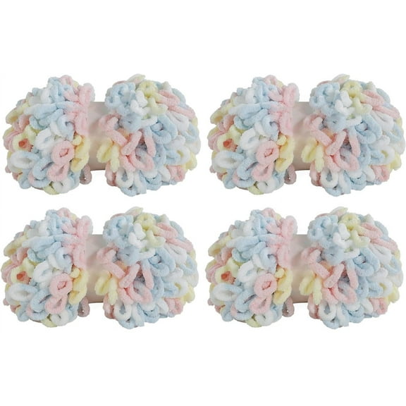 100g 9m 2pack Bulky Loop Yarn for Finger Knitting Soft,Off The Hook Loop Yarn,No-Needle Craft Chenille Yarn for Crocheting, Hand-Knitting Yarn