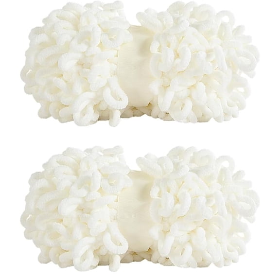 100g 9m 2pack Bulky Loop Yarn for Finger Knitting Soft,Off The Hook Loop Yarn,No-Needle Craft Chenille Yarn for Crocheting, Hand-Knitting Yarn