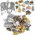 thumbnail image 1 of 100g (About 20-40pcs) Mixed Alloy Elephant Charms Tibetan Animal Elephant Head Charms Pendants Jewelry Findings for Bracelets Necklace Crafts Making, 1 of 7
