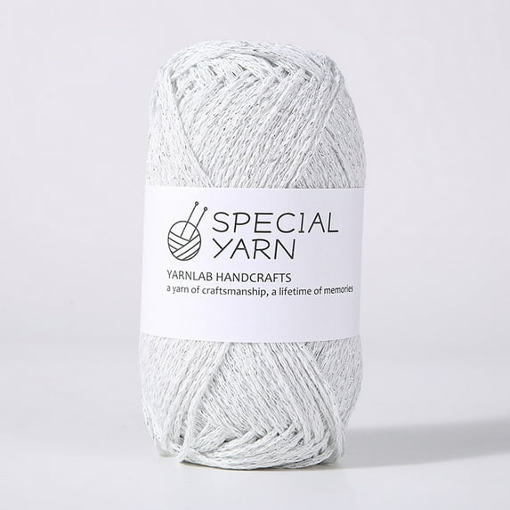 100g/Ball 1.5mm Silver Wire Cotton Yarn DIY Handmade Crochet Knitting Handbag Hats Thread Thick Weave Line Sewing Accessories (F)