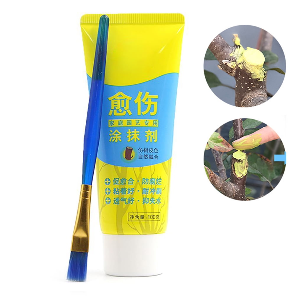 100g Bonsai Grafting Paste Plant Wound Healing Agent with Brush Pruning