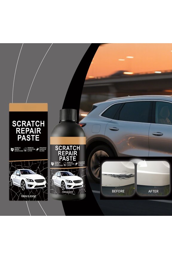 100g Car Scratch Repair Cream Paint Scuff Remover & Polishing Compound, Auto Body Scratch & Swirl Mark Restorer for Paint Renewal, Gloss Recovery & Surface Protection
