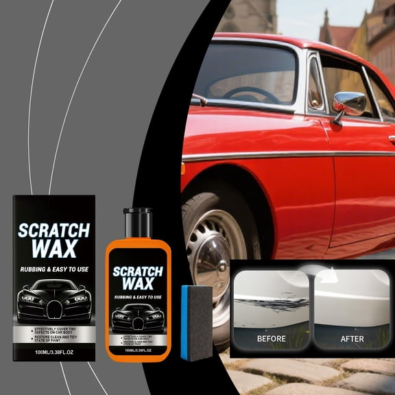 100g Car Scratch Repair Paste Kit, Auto Paint Polishing Cream, Minor Swirl Mark Refinishing Compound with Sponge Applicator, 3.53oz
