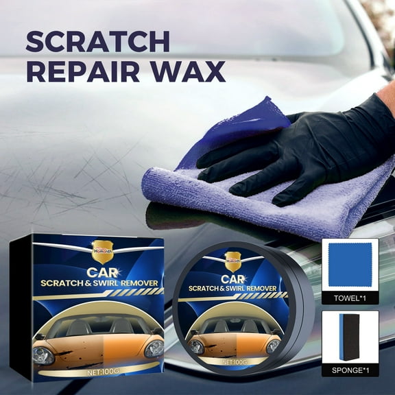 100g Car Scratch Repair Solid Wax Paste, Plant Ingredients Long-Lasting Protection, Fast Paint Coating Forming, Multi-Use, for Car Paint Interior Appliance Furniture Scratch Stain Removal